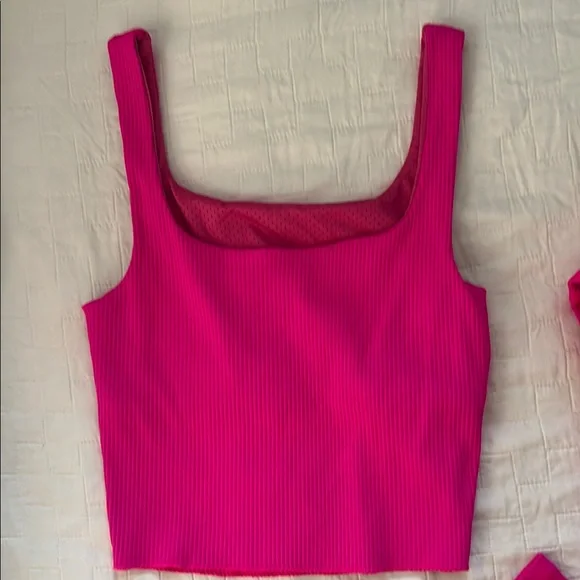 Carbon38 Hot Pink Ribbed Set - Picture 3 of 7